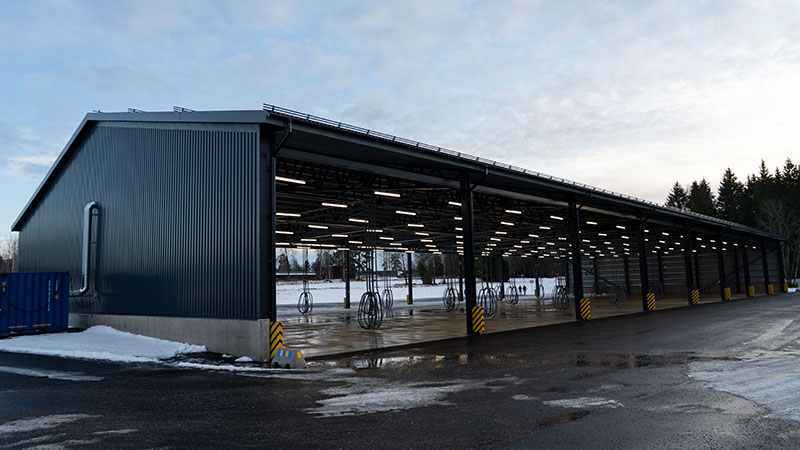 Skärmtak som är en typbyggnad