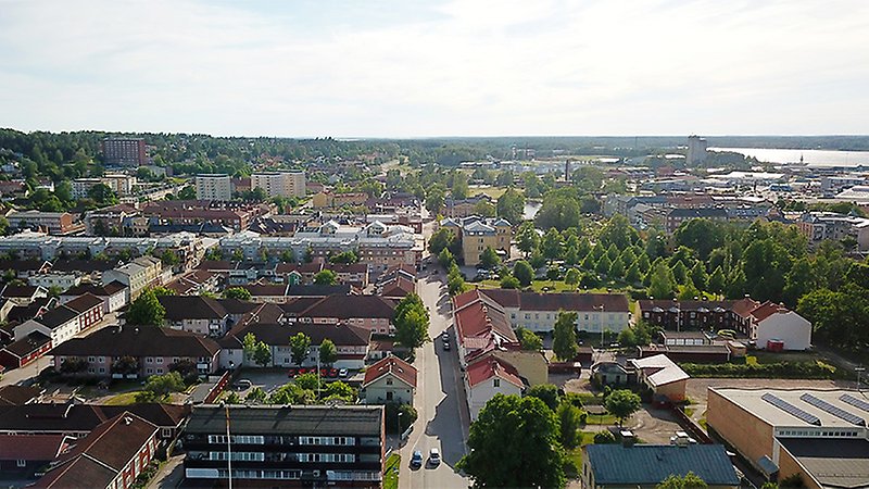 Flygfoto över Kristinehamn.